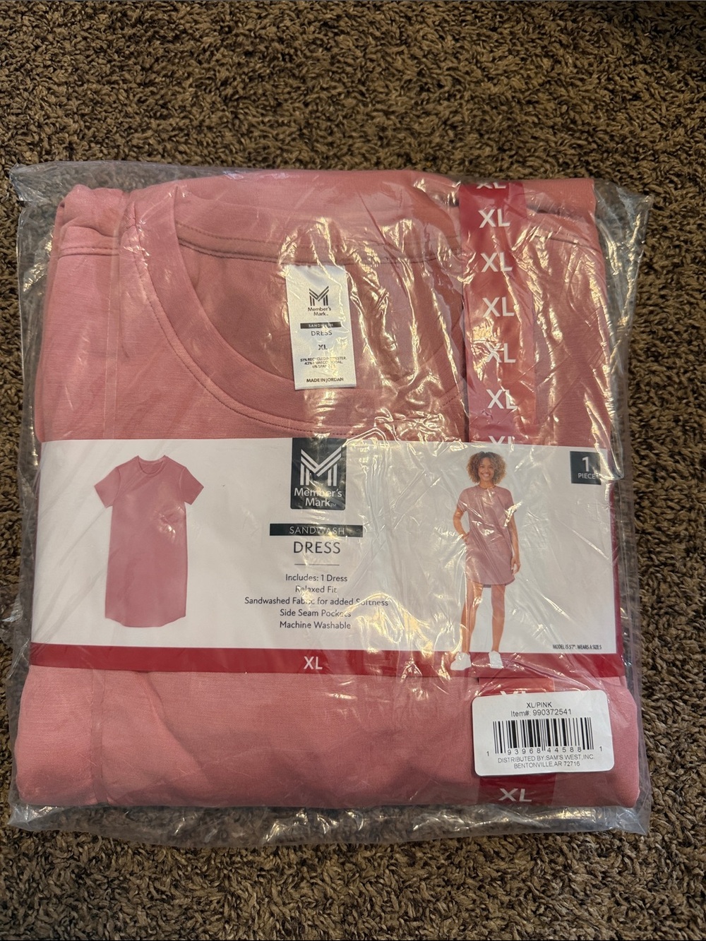 Marshalls Market Sandwashed Pink Tee Dress - XL